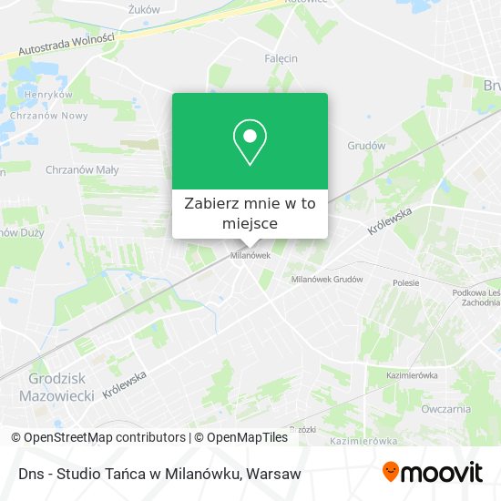 Mapa Dns - Studio Tańca w Milanówku