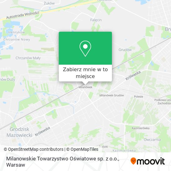 Mapa Milanowskie Towarzystwo Oświatowe sp. z o.o.