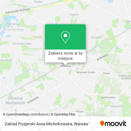 Mapa Zakład Fryzjerski Anna Michnikowska