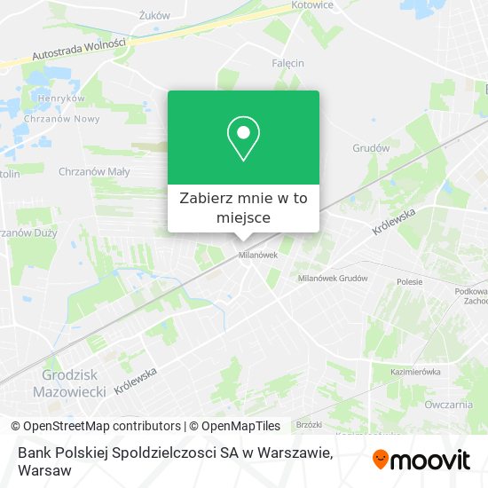 Mapa Bank Polskiej Spoldzielczosci SA w Warszawie