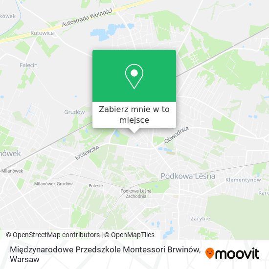 Mapa Międzynarodowe Przedszkole Montessori Brwinów