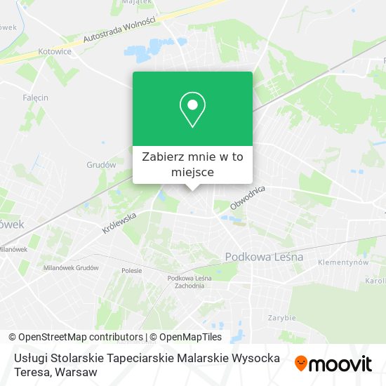 Mapa Usługi Stolarskie Tapeciarskie Malarskie Wysocka Teresa