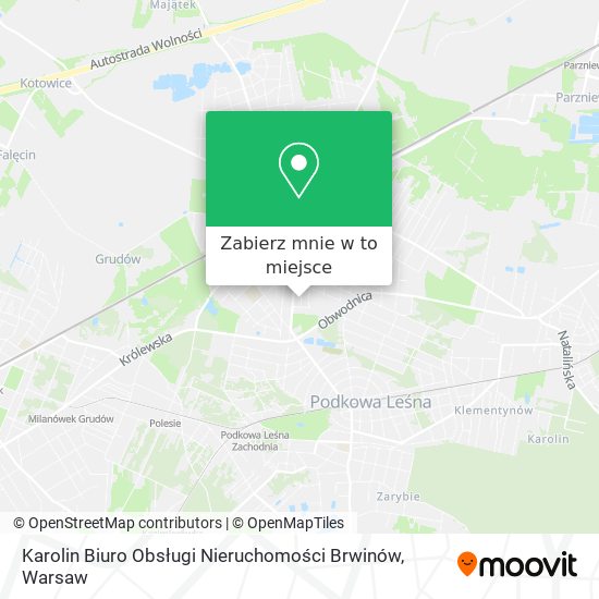 Mapa Karolin Biuro Obsługi Nieruchomości Brwinów