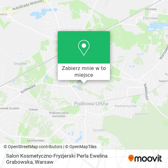 Mapa Salon Kosmetyczno-Fryzjerski Perla Ewelina Grabowska