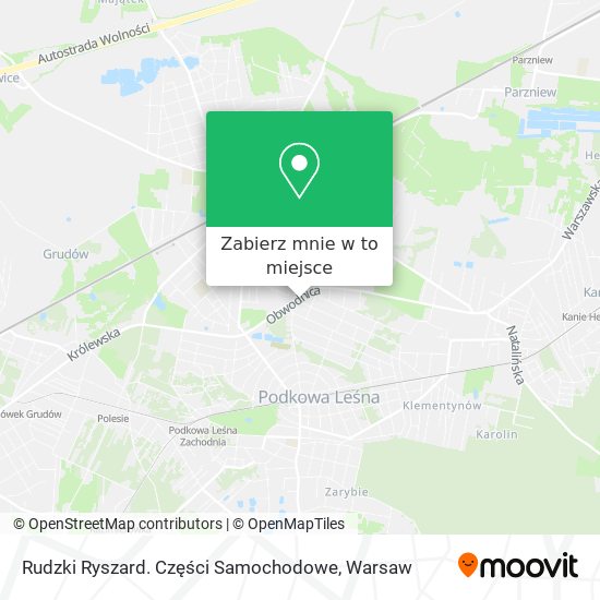 Mapa Rudzki Ryszard. Części Samochodowe