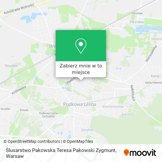 Mapa Ślusarstwo Pakowska Teresa Pakowski Zygmunt