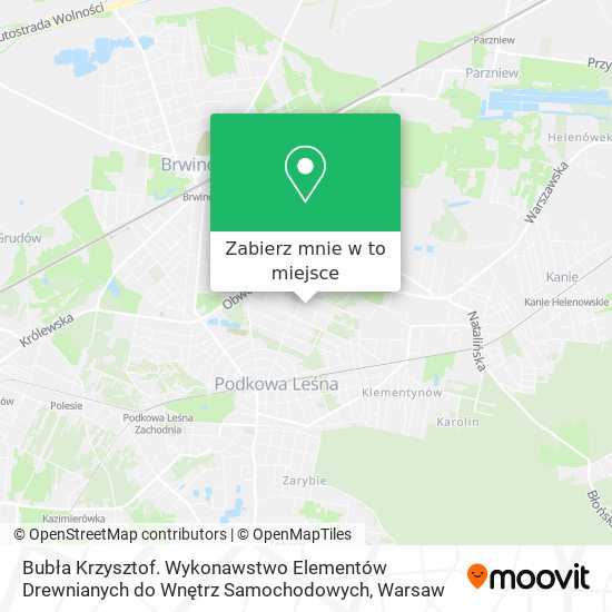 Mapa Bubła Krzysztof. Wykonawstwo Elementów Drewnianych do Wnętrz Samochodowych