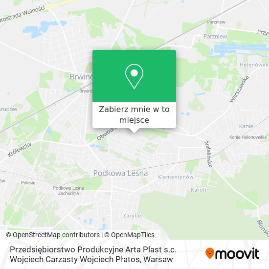 Mapa Przedsiębiorstwo Produkcyjne Arta Plast s.c. Wojciech Carzasty Wojciech Płatos