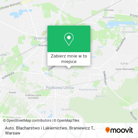 Mapa Auto. Blacharstwo i Lakiernictwo. Braniewicz T.