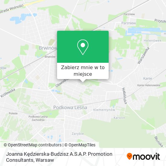 Mapa Joanna Kędzierska-Budzisz A.S.A.P. Promotion Consultants