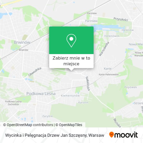 Mapa Wycinka i Pelęgnacja Drzew Jan Szczęsny