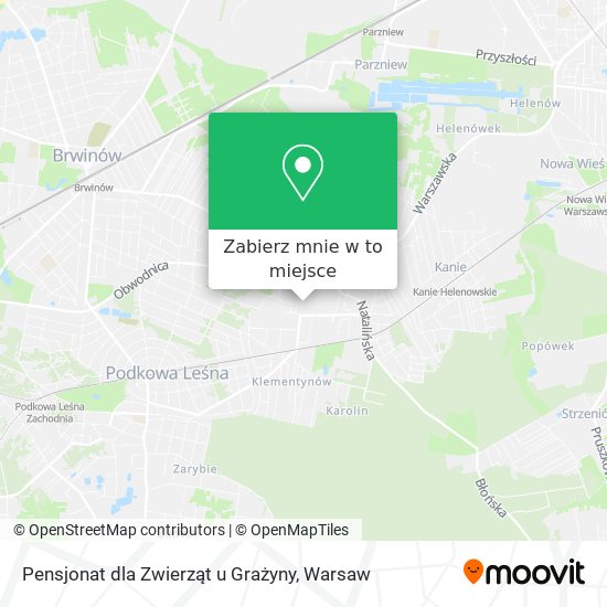 Mapa Pensjonat dla Zwierząt u Grażyny