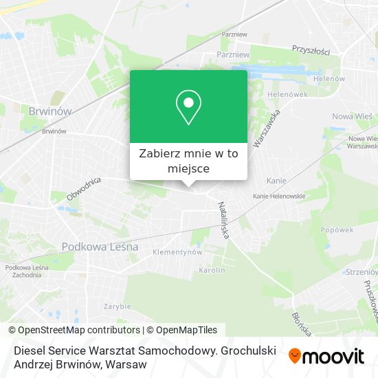 Mapa Diesel Service Warsztat Samochodowy. Grochulski Andrzej Brwinów