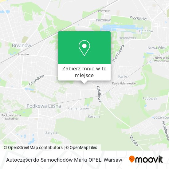 Mapa Autoczęści do Samochodów Marki OPEL