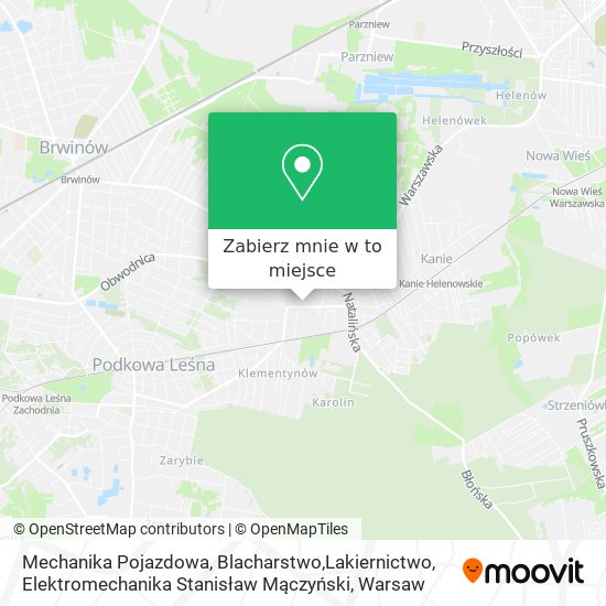 Mapa Mechanika Pojazdowa, Blacharstwo,Lakiernictwo, Elektromechanika Stanisław Mączyński