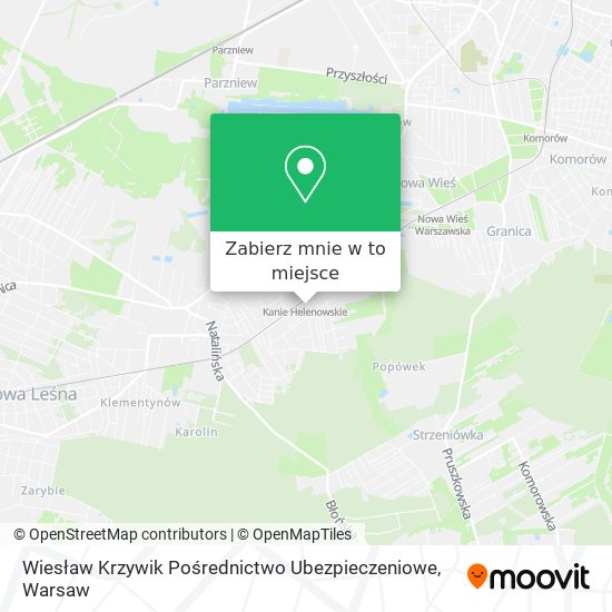 Mapa Wiesław Krzywik Pośrednictwo Ubezpieczeniowe