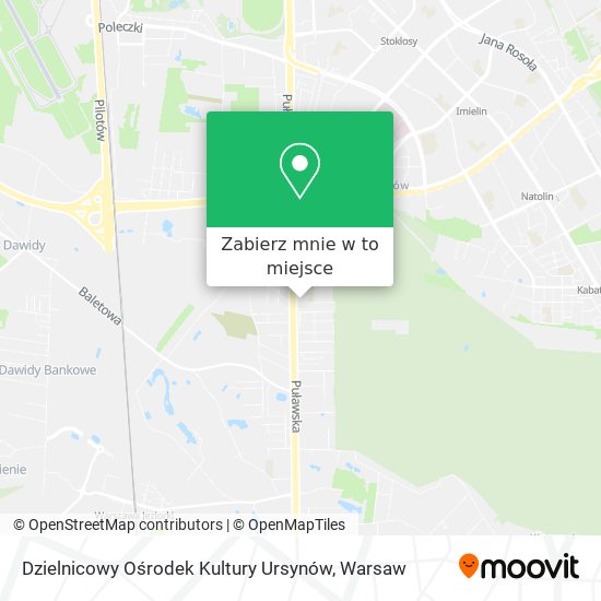 Mapa Dzielnicowy Ośrodek Kultury Ursynów