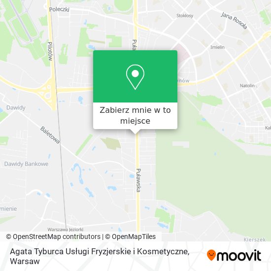 Mapa Agata Tyburca Usługi Fryzjerskie i Kosmetyczne