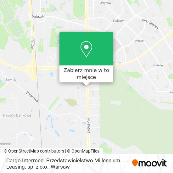 Mapa Cargo Intermed. Przedstawicielstwo Millennium Leasing. sp. z o.o.