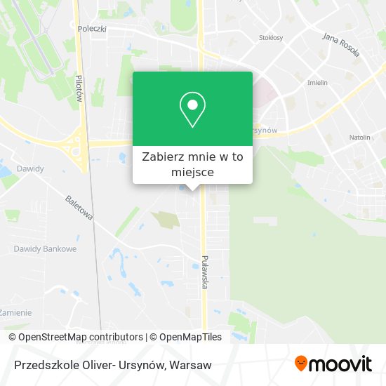 Mapa Przedszkole Oliver- Ursynów