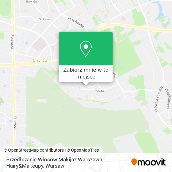 Mapa Przedłużanie Włosów Makijaż Warszawa Hairy&Makeupy