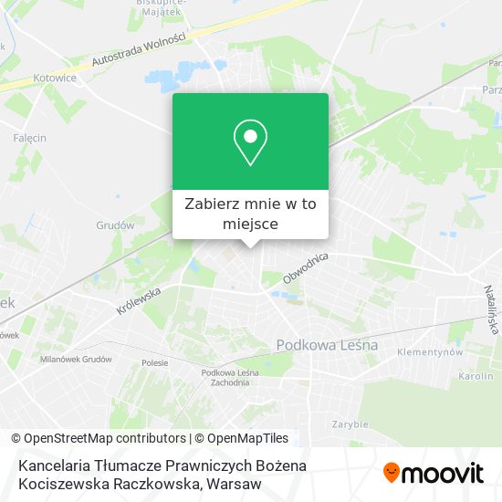 Mapa Kancelaria Tłumacze Prawniczych Bożena Kociszewska Raczkowska