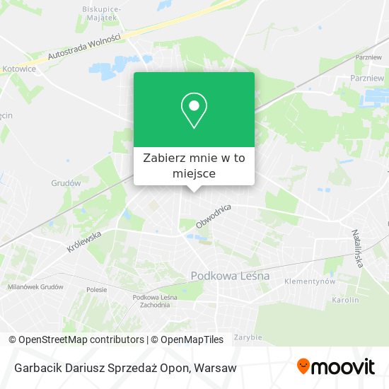 Mapa Garbacik Dariusz Sprzedaż Opon