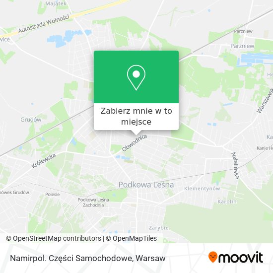 Mapa Namirpol. Części Samochodowe