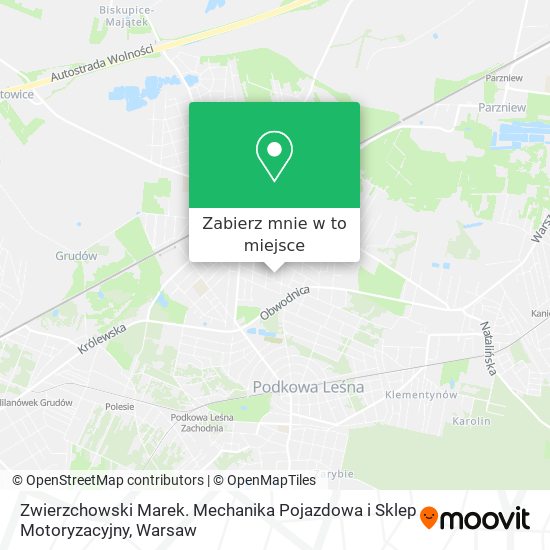 Mapa Zwierzchowski Marek. Mechanika Pojazdowa i Sklep Motoryzacyjny