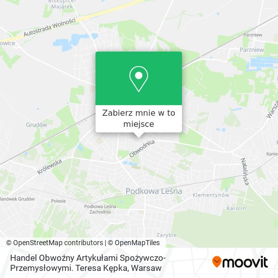 Mapa Handel Obwoźny Artykułami Spożywczo-Przemysłowymi. Teresa Kępka