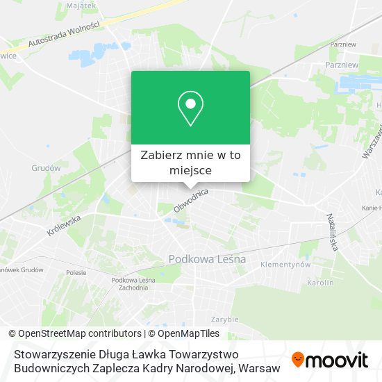 Mapa Stowarzyszenie Długa Ławka Towarzystwo Budowniczych Zaplecza Kadry Narodowej