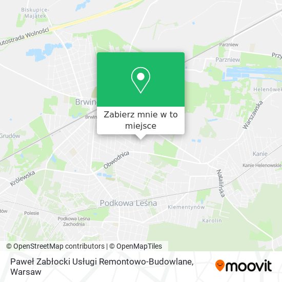 Mapa Paweł Zabłocki Usługi Remontowo-Budowlane