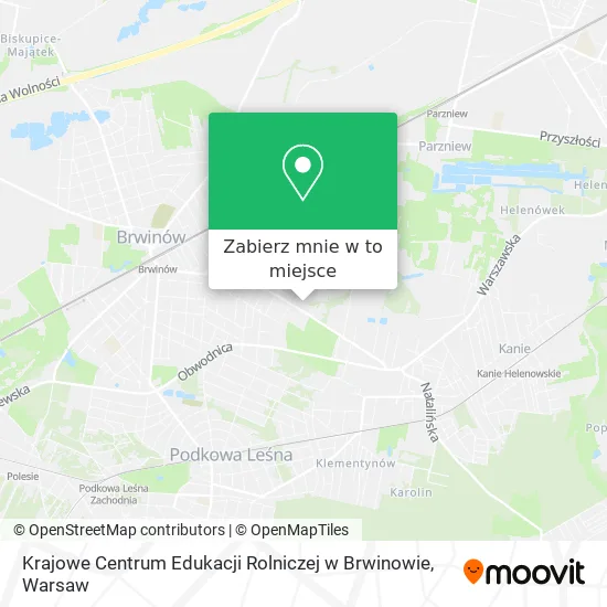 Mapa Krajowe Centrum Edukacji Rolniczej w Brwinowie