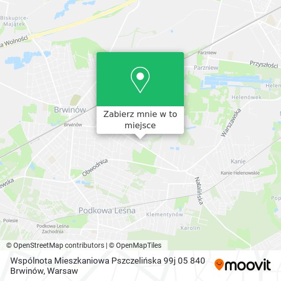 Mapa Wspólnota Mieszkaniowa Pszczelińska 99j 05 840 Brwinów