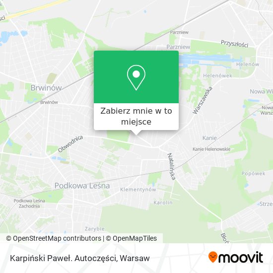 Mapa Karpiński Paweł. Autoczęści