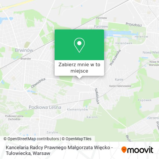 Mapa Kancelaria Radcy Prawnego Małgorzata Więcko - Tułowiecka