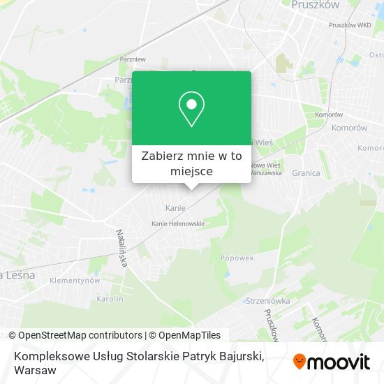 Mapa Kompleksowe Usług Stolarskie Patryk Bajurski