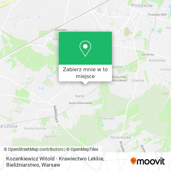 Mapa Kozankiewicz Witold - Krawiectwo Lekkie, Bieliźniarstwo