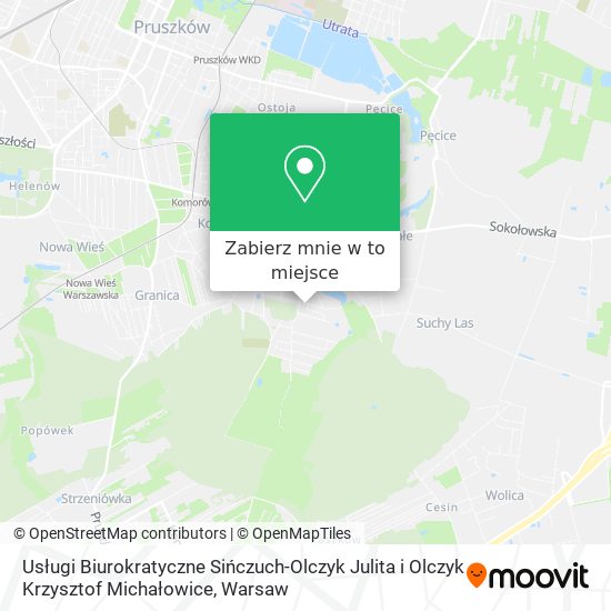 Mapa Usługi Biurokratyczne Sińczuch-Olczyk Julita i Olczyk Krzysztof Michałowice