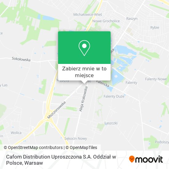 Mapa Cafom Distribution Uproszczona S.A. Oddział w Polsce