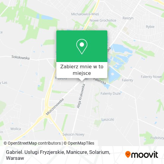 Mapa Gabriel. Usługi Fryzjerskie, Manicure, Solarium