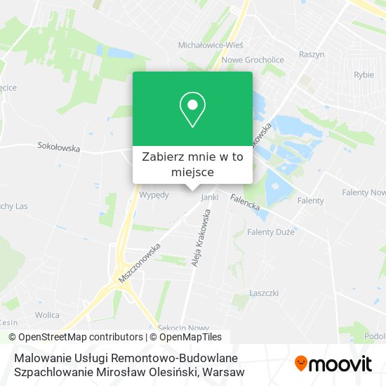 Mapa Malowanie Usługi Remontowo-Budowlane Szpachlowanie Mirosław Olesiński