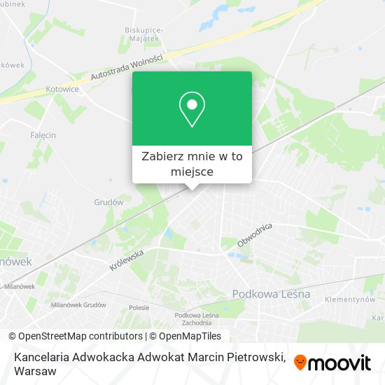 Mapa Kancelaria Adwokacka Adwokat Marcin Pietrowski