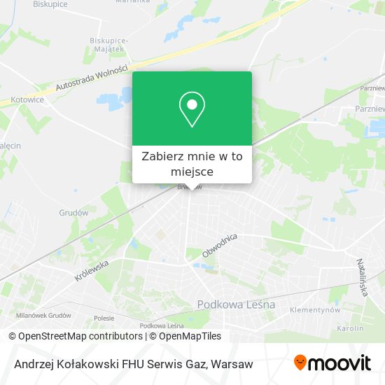 Mapa Andrzej Kołakowski FHU Serwis Gaz