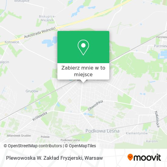 Mapa Plewowoska W. Zakład Fryzjerski