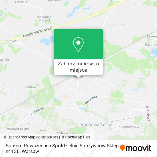 Mapa Społem Powszechna Spółdzielnia Spożywców Sklep nr 136