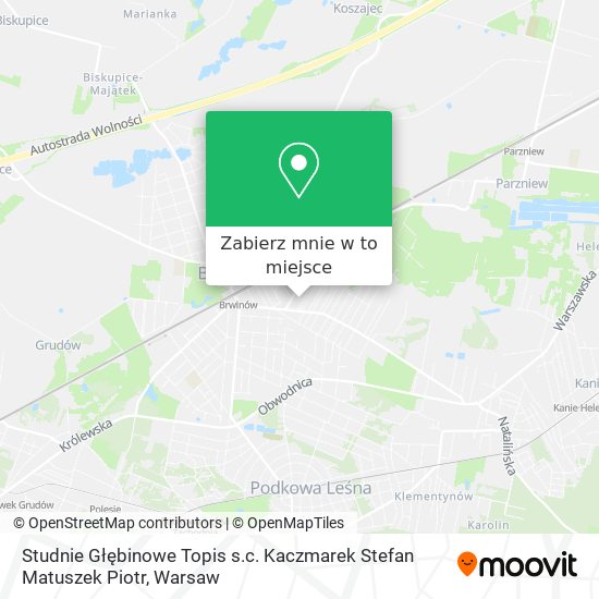 Mapa Studnie Głębinowe Topis s.c. Kaczmarek Stefan Matuszek Piotr