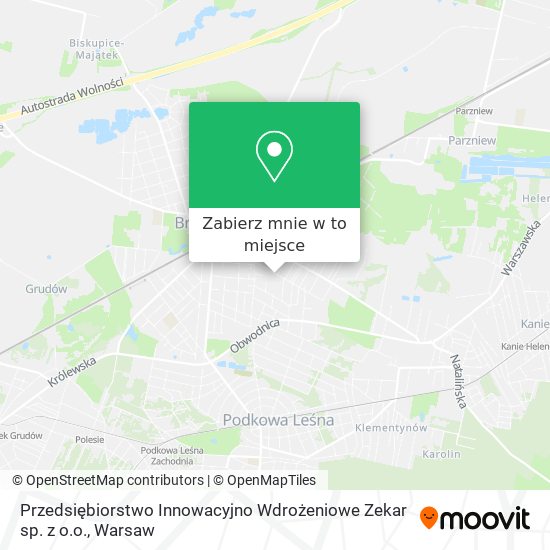 Mapa Przedsiębiorstwo Innowacyjno Wdrożeniowe Zekar sp. z o.o.