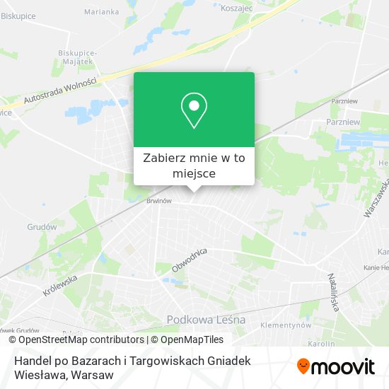 Mapa Handel po Bazarach i Targowiskach Gniadek Wiesława