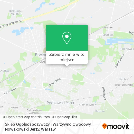 Mapa Sklep Ogólnospożywczy i Warzywno Owocowy Nowakowski Jerzy